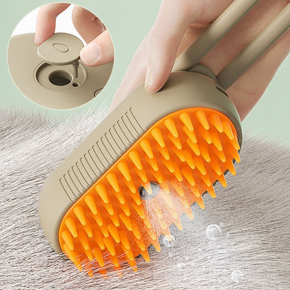 3-in-1 Steam Pet Brush – Groom, Massage & De-Shed