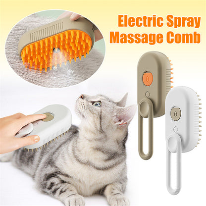 3-in-1 Steam Pet Brush – Groom, Massage & De-Shed