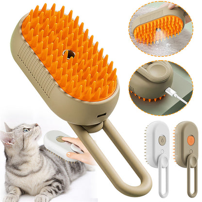 3-in-1 Steam Pet Brush – Groom, Massage & De-Shed