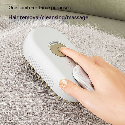 3-in-1 Steam Pet Brush – Groom, Massage & De-Shed