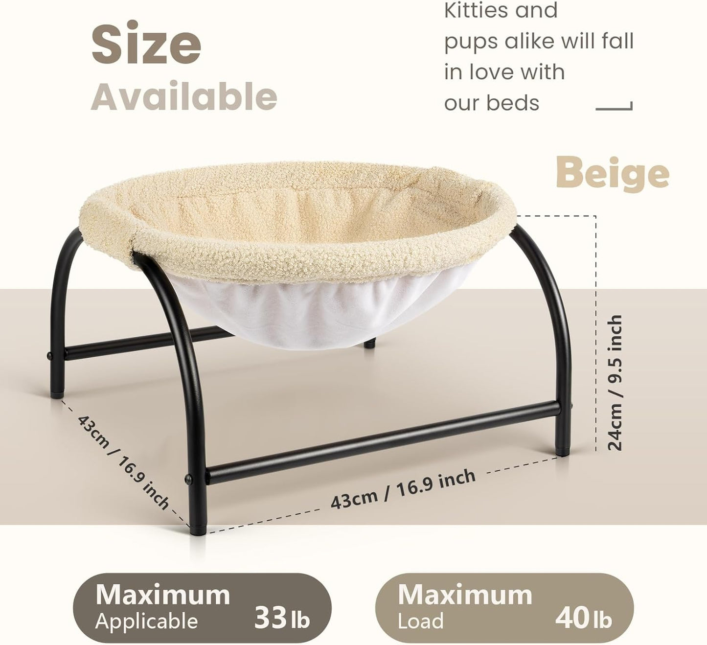 Ultra-Comfort Pet Hammock Bed – Elevated, Breathable & Washable Cat and Dog Bed