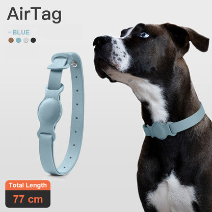 Smart Anti-Lost Pet Collar with AirTag Holder – Premium Leather Design
