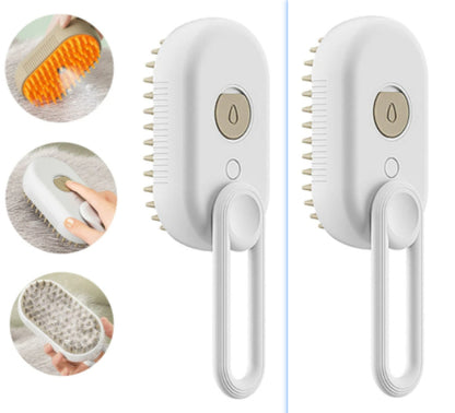 3-in-1 Steam Pet Brush – Groom, Massage & De-Shed